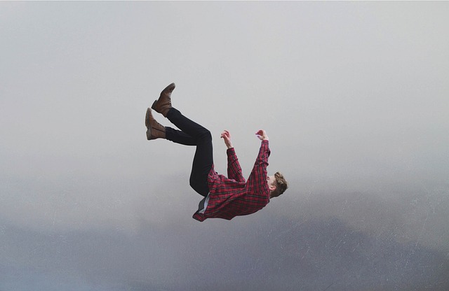 person falling from sky