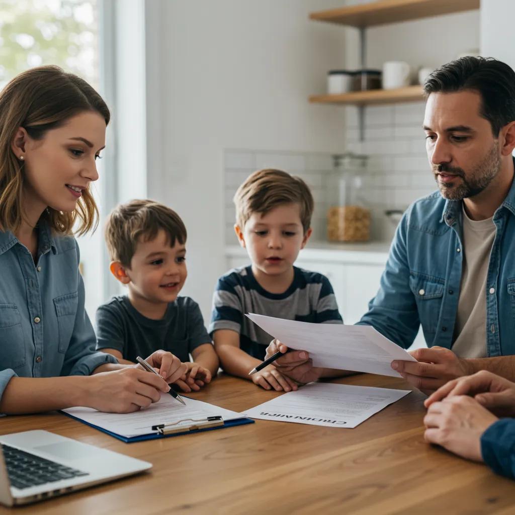 Family discussing insurance options for teen depression treatment at home