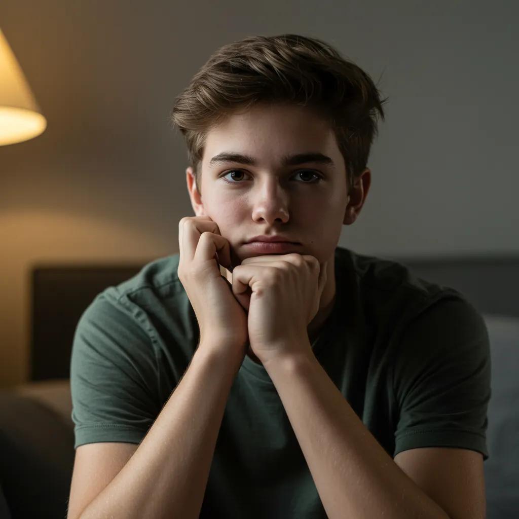 Teenager reflecting on self-identity and emotional challenges related to narcissism