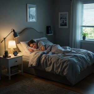 Teenager sleeping peacefully in a cozy bedroom, highlighting the importance of sleep for ADHD management