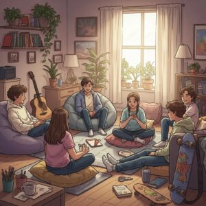 Supportive environment for teens discussing mental health